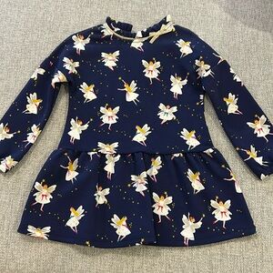 Mini Boden long sleeve navy fairy dress. Size 2-3yr
